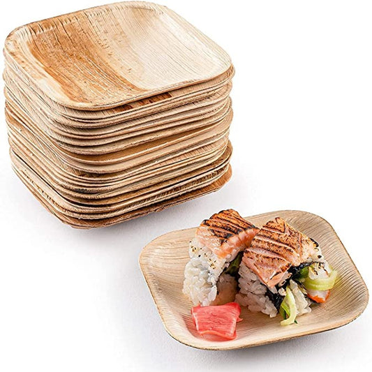 Sauce Dip 4" (10cm) Square Compostable Bamboo Plates - Eco Leaf Products