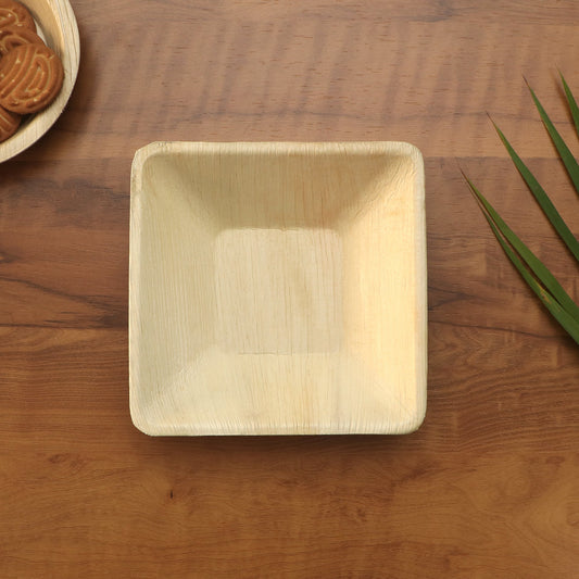 7" / 17.5 cm Square Palm Leaf Bowls - Eco Leaf Products