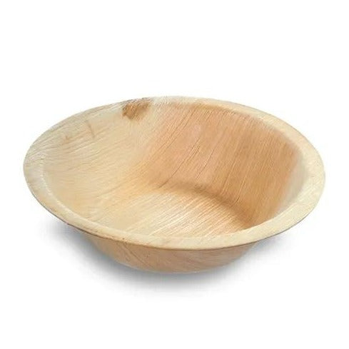 5" / 12.7 cm Round Compostable Palm Leaf Bowls - Eco Leaf Products