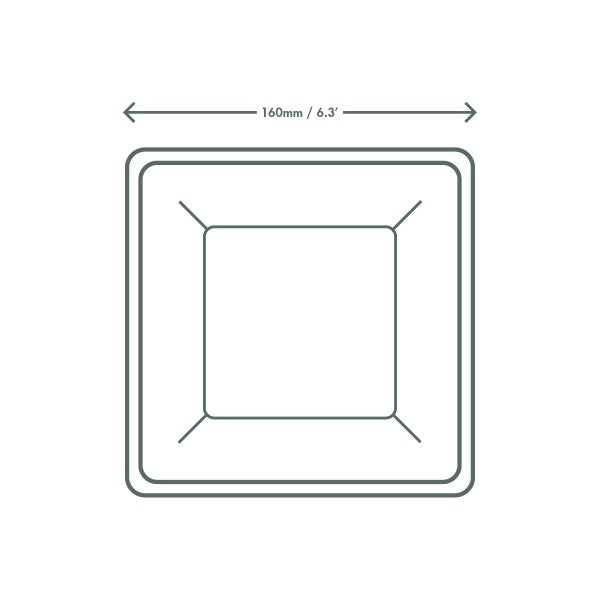 15cm (6") Compostable Square Bagasse Plate - Eco Leaf Products