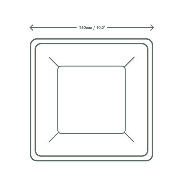 25cm (10") Compostable Square Bagasse Disposable Plate - Eco Leaf Products