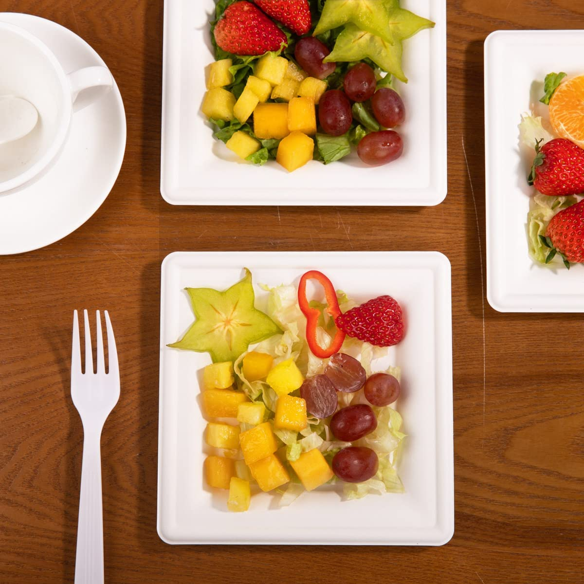 15cm (6") Compostable Square Bagasse Plate - Eco Leaf Products