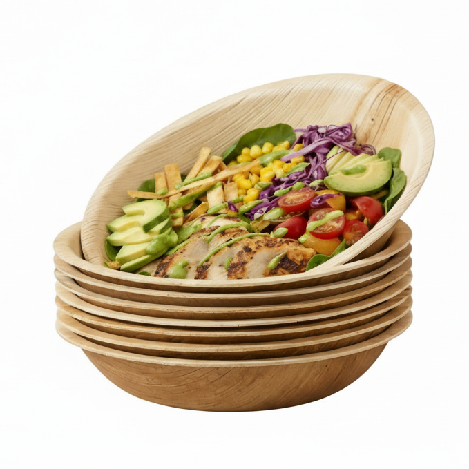8" (20cm) Large Compostable Round Bowls - Eco Leaf Products