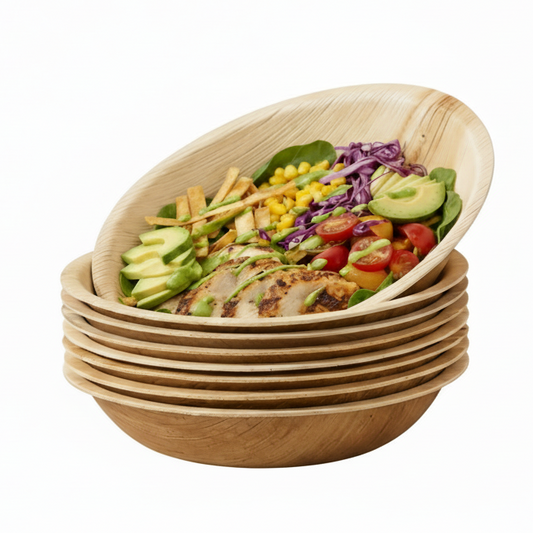 8" (20cm) Large Compostable Round Bowls - Eco Leaf Products