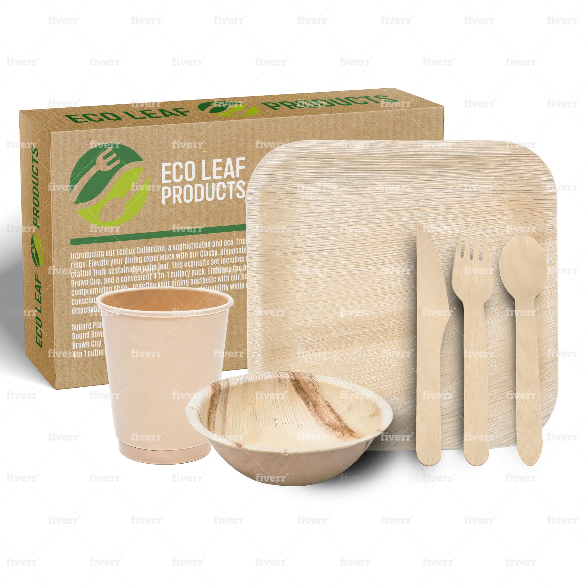 Palm Leaf Eco-Friendly Party Pack - 50 Guests - Eco Leaf Products
