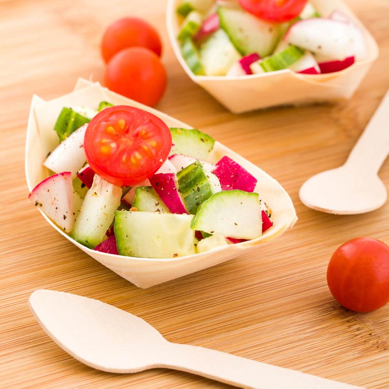 Canape Wooden Food Boats (Pack of 50) - Eco Leaf Products