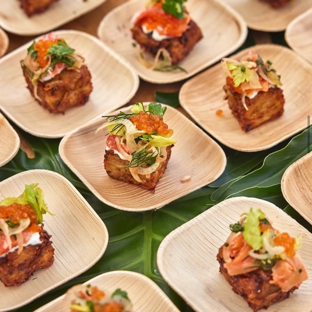 Small 4" (10cm) Square Compostable Bamboo Plates