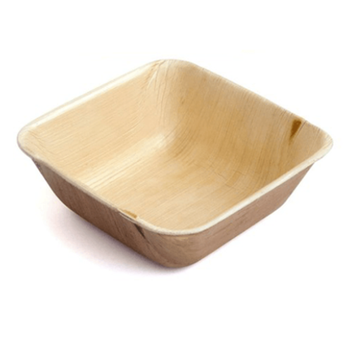 5" (12cm) Square Disposable Palm Leaf Dessert Bowls - Eco Leaf Products