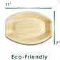 11" x 7" Medium Oval Disposable Bamboo Serving Tray - Eco Leaf Products