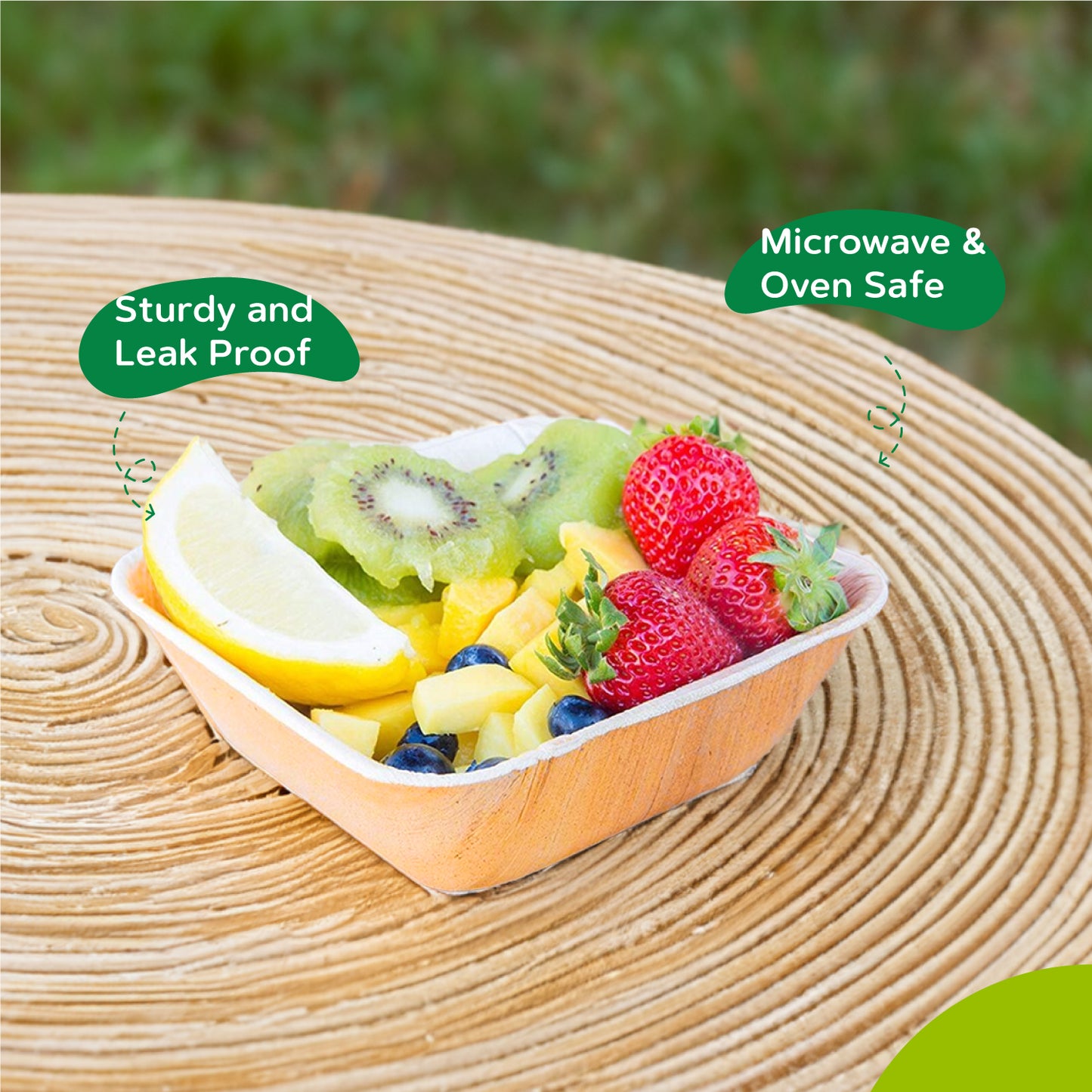6" (15 cm) Square Disposable Bamboo Bowls - Eco Leaf Products