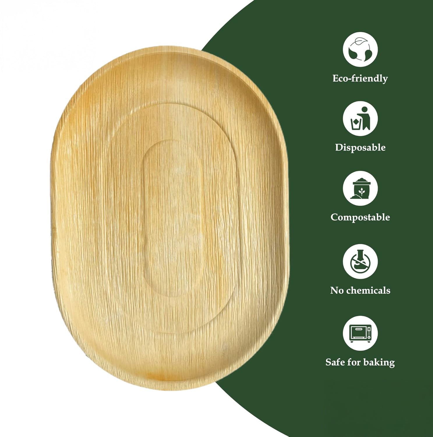Wholesale Large Oval Disposable Bamboo Platters - Eco Leaf Products