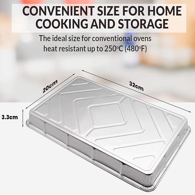 Aluminium Foil Tray Bake - Rectangular 12" x 7.5" - Eco Leaf Products