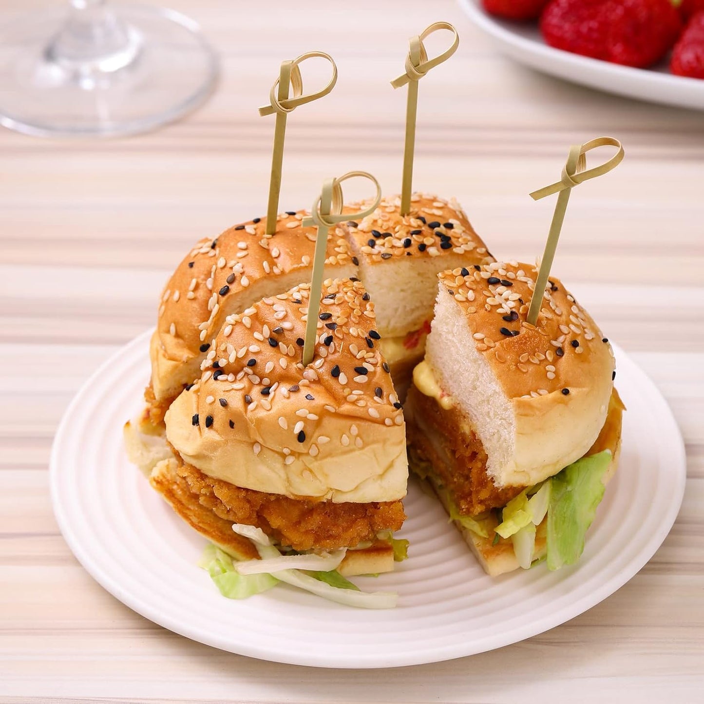 Wooden Bamboo Looped Skewers 9cm (100 pack) - Eco Leaf Products