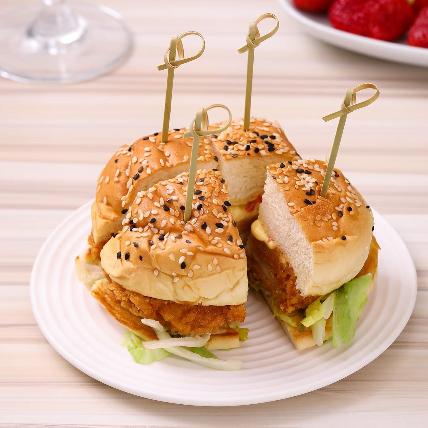 Wooden Bamboo Looped Skewers 9cm (100 pack) - Eco Leaf Products