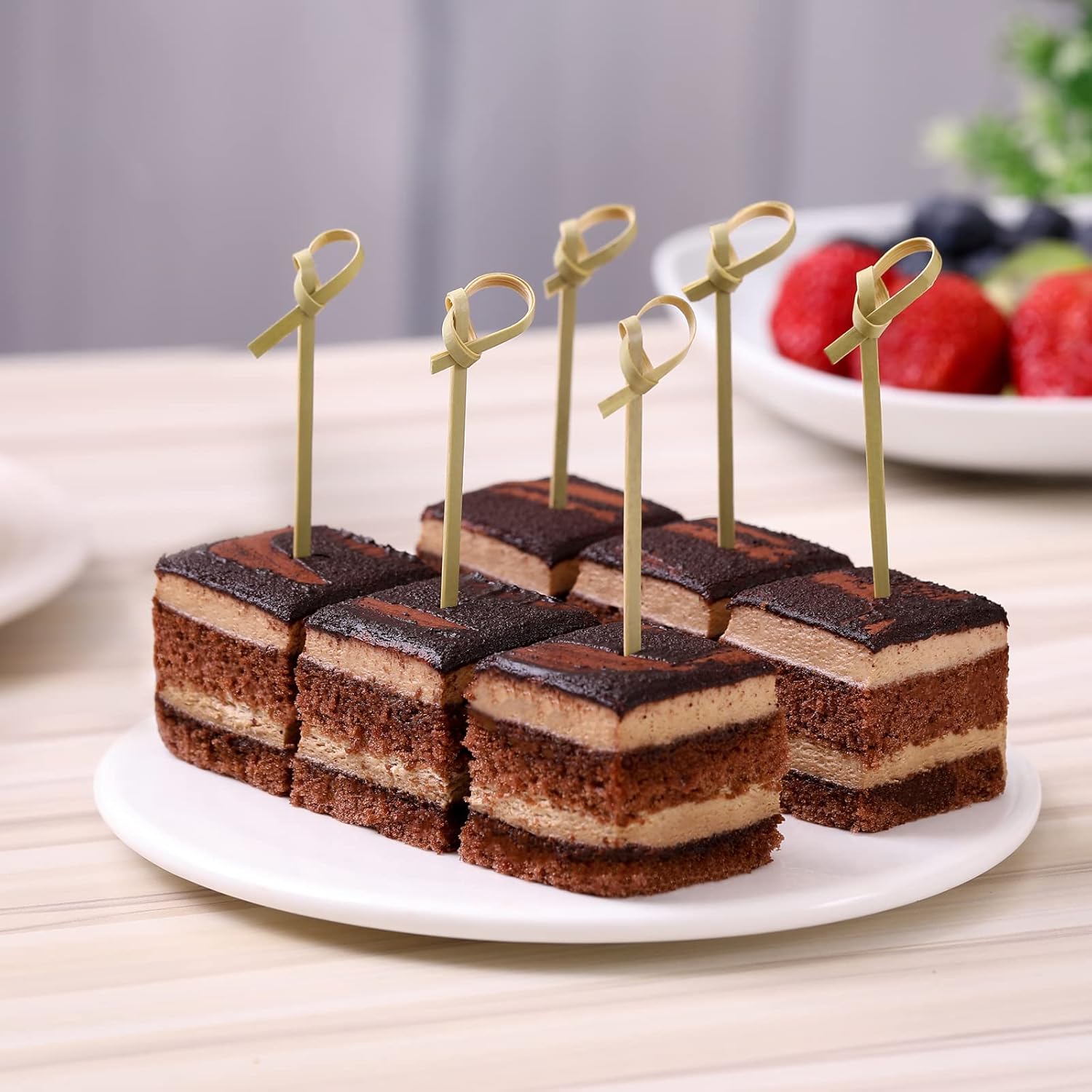 Wooden Bamboo Looped Skewers 9cm (100 pack) - Eco Leaf Products