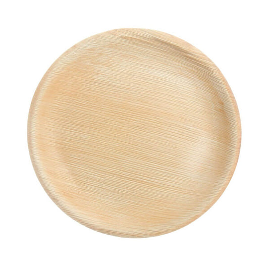 8" (20cm) Shallow Round Palm Leaf Bamboo Compostable Plate - Eco Leaf Products