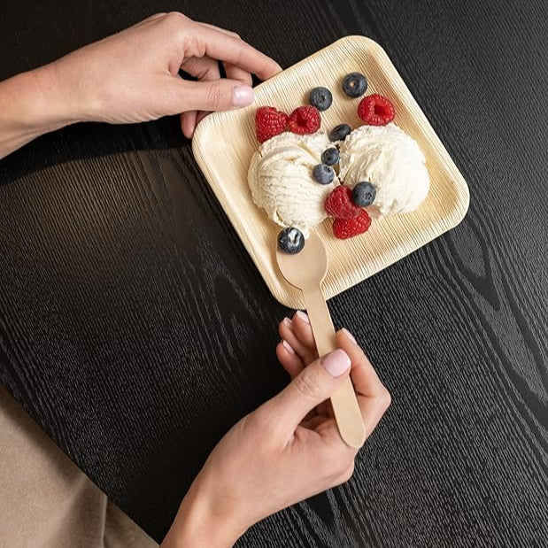 6" (15 cm) Square Palm Leaf Bamboo Plates - Eco Leaf Products