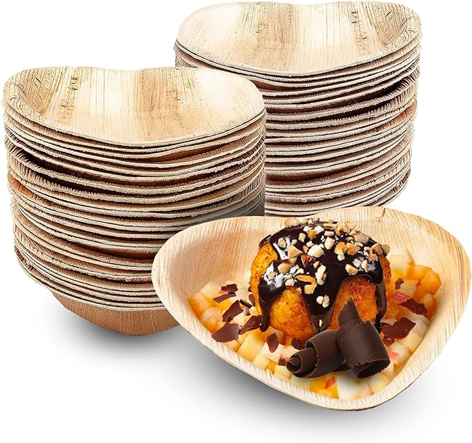 Heart Shape Palm Leaf Plate - 6" (16cm) - Eco Leaf Products