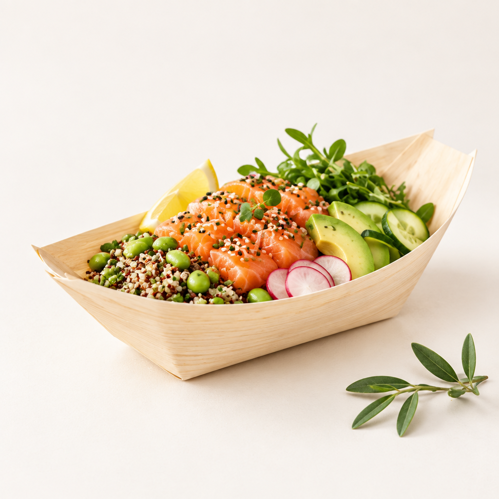 Wooden Bamboo Serving Food Boats