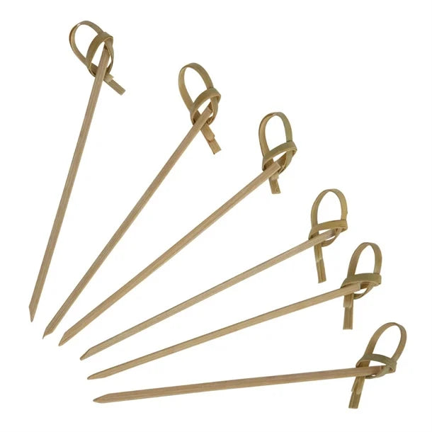 Wooden Bamboo Looped Skewers 9cm (100 pack) - Eco Leaf Products