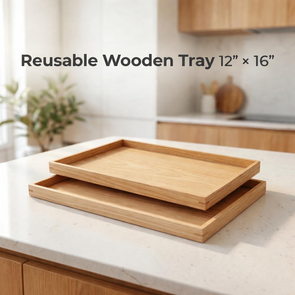 12" x 16" Rectangle Wooden Serving Platters - Eco Leaf Products