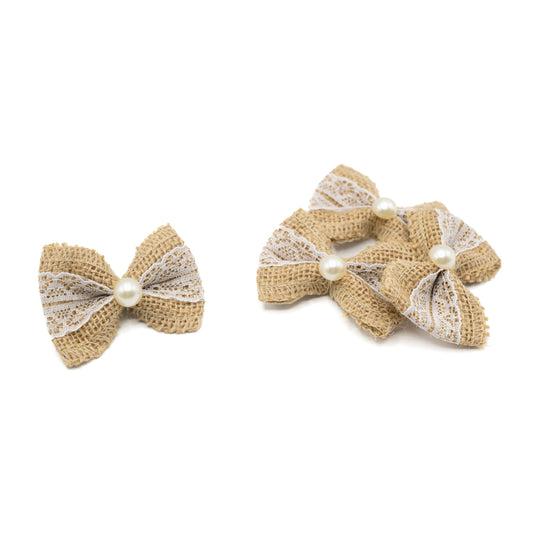 Jute Bow with Pearl - Eco Leaf Products