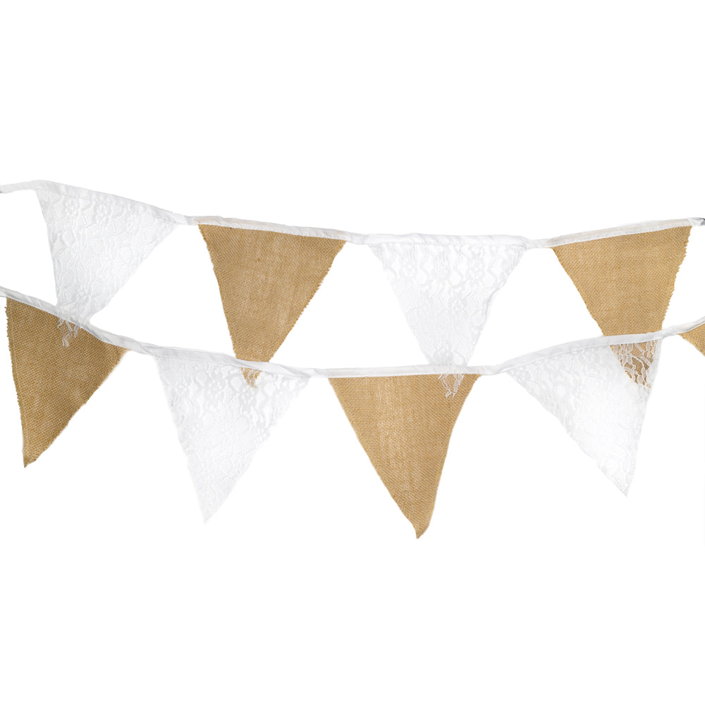 Jute White Lace Bunting - Eco Leaf Products