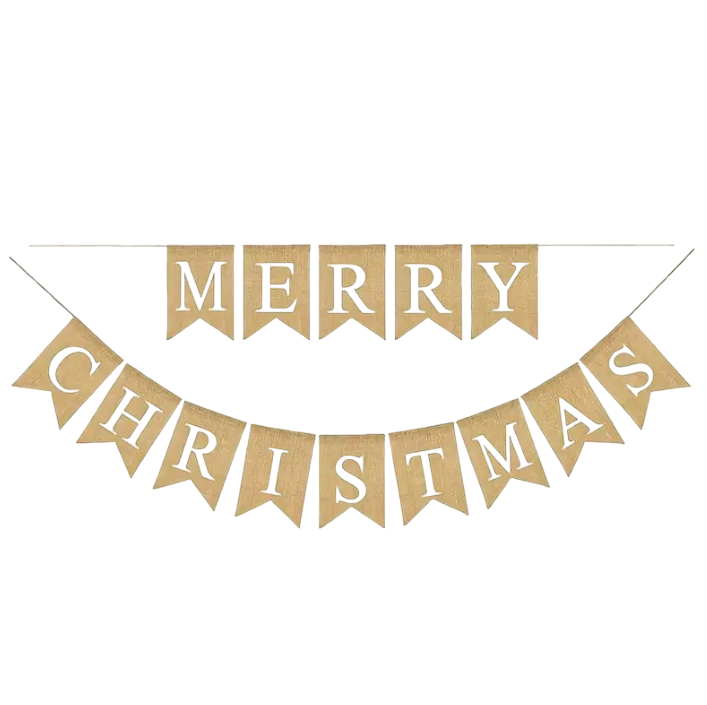 Jute White Merry Christmas Bunting - Eco Leaf Products