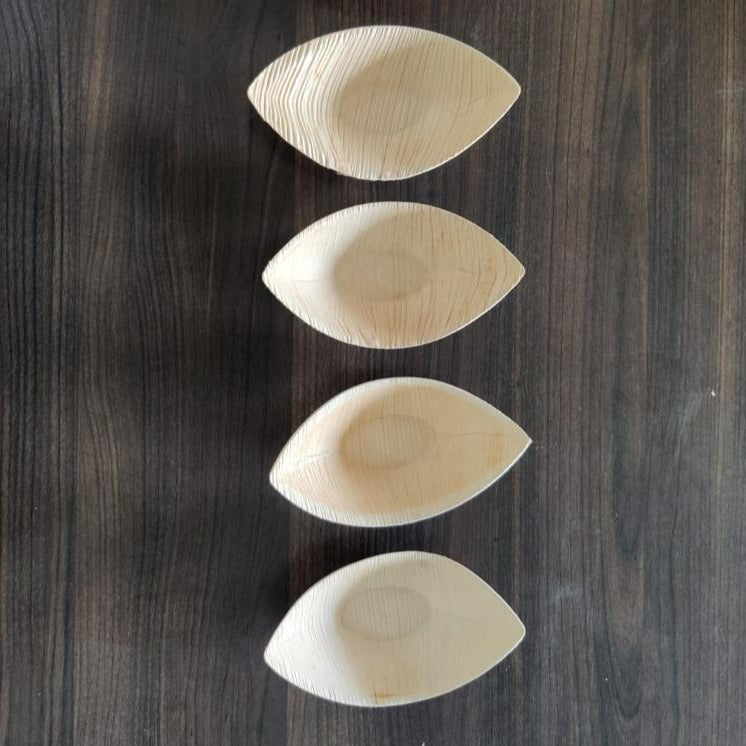 Sauce Dip 5" Eye Shape Palm Leaf Bowl - Eco Leaf Products