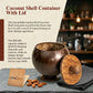 Coconut Shell Container with Teakwood Lid