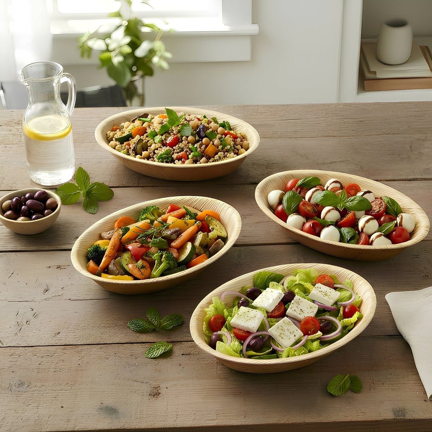 Extra Large 12" (30cm) Compostable Salad Serving Bowl - Eco Leaf Products