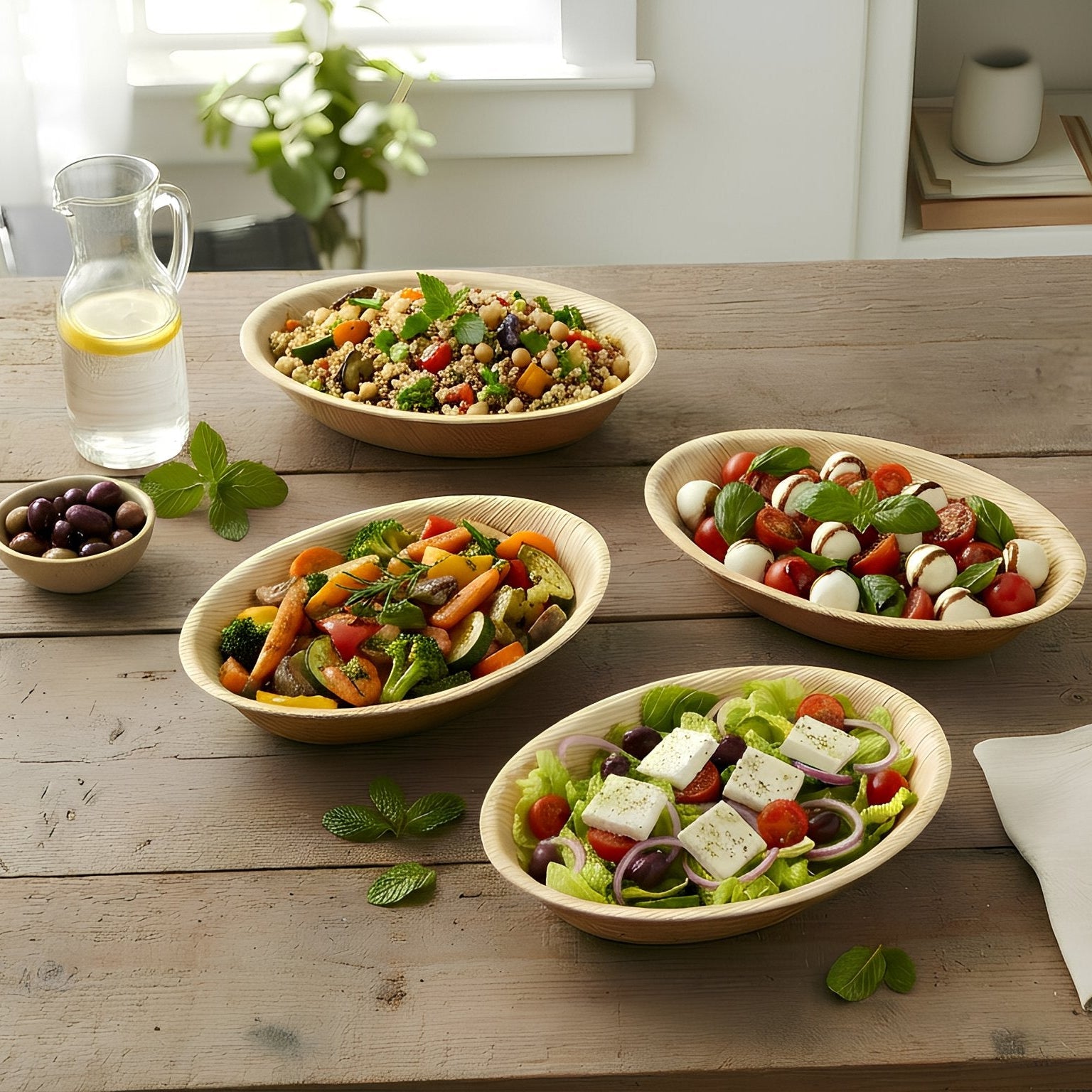 Extra Large 12" (30cm) Compostable Salad Serving Bowl - Eco Leaf Products
