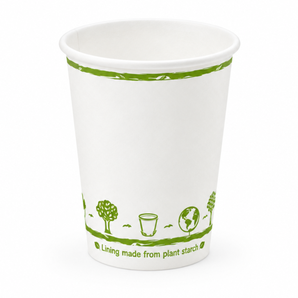 12oz Double Wall White Compostable Paper Cup - Large