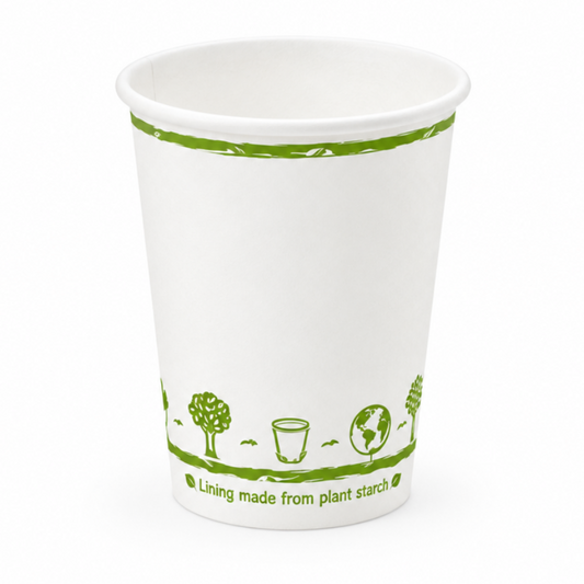 8oz Single Wall White Compostable Paper Cup - Medium