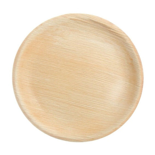 10" / 25 cm Shallow Round Compostable Palm Leaf Plates - Eco Leaf Products