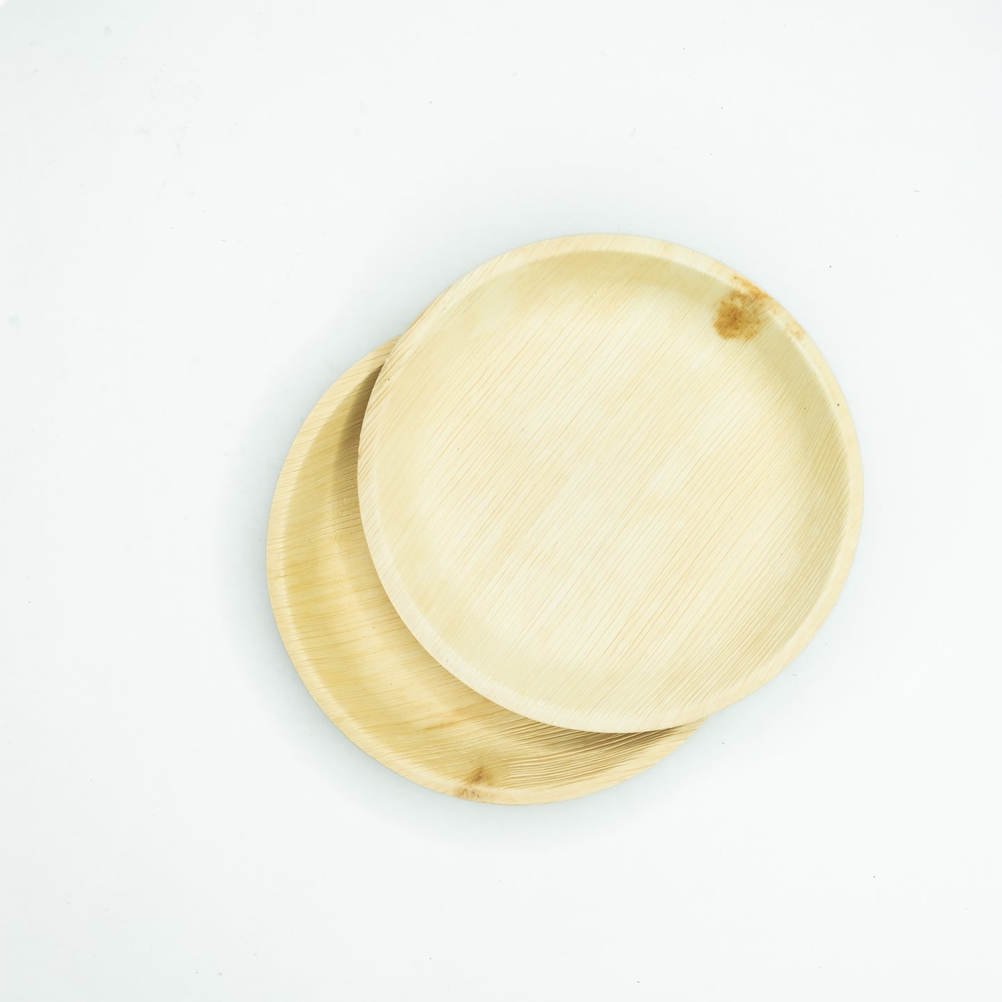 7" / 17.5cm Shallow Round Palm Leaf Disposable Plate - Eco Leaf Products