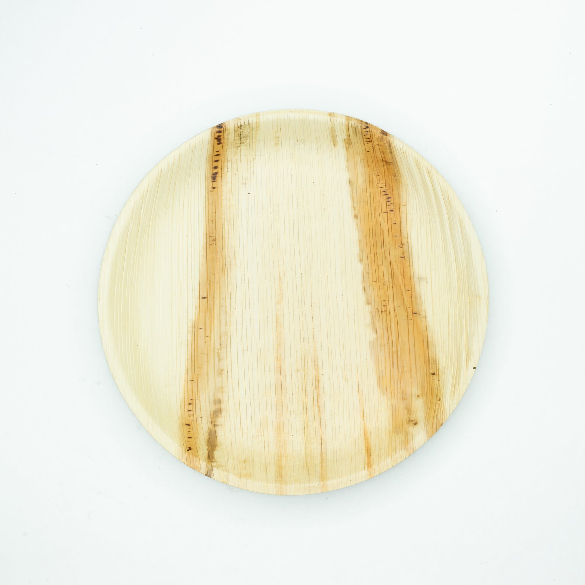 9" / 23 cm Shallow Round Palm Leaf Disposable Plates - Eco Leaf Products