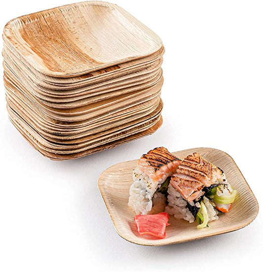 Sauce Dip 4" (10cm) Square Compostable Bamboo Plates - Eco Leaf Products