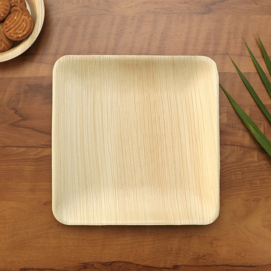 8" / 20 cm Square Palm Leaf Plate - Eco Leaf Products