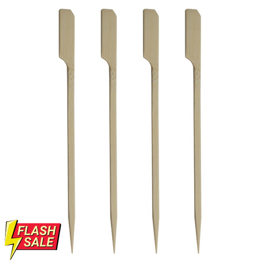 Bamboo Skewers (100 pack) 12cm Gun Shape Teppo Paddle Gushi Party Skewers - Eco Leaf Products