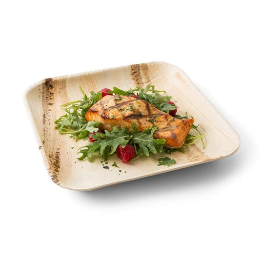 7" / 17.5 Square Palm Leaf Disposable Plates - Eco Leaf Products