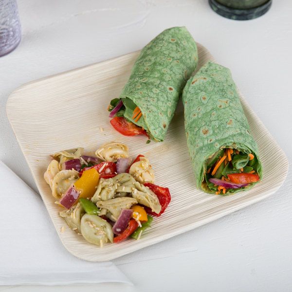 10" / 25 cm Square Compostable Palm Leaf Plate - Eco Leaf Products