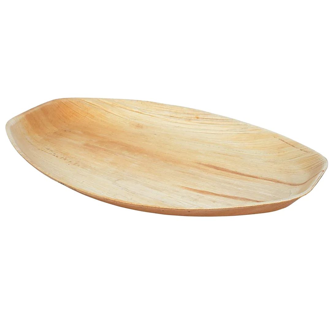 Oval Palm Leaf Serving Platter - Large Disposable Bamboo Tray - Eco Leaf Products