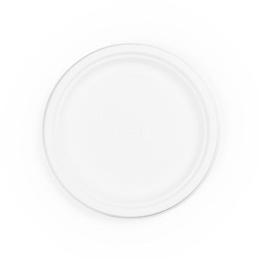 23cm (9") Disposable Round Bagasse Plate - Compostable & Eco-friendly - Eco Leaf Products