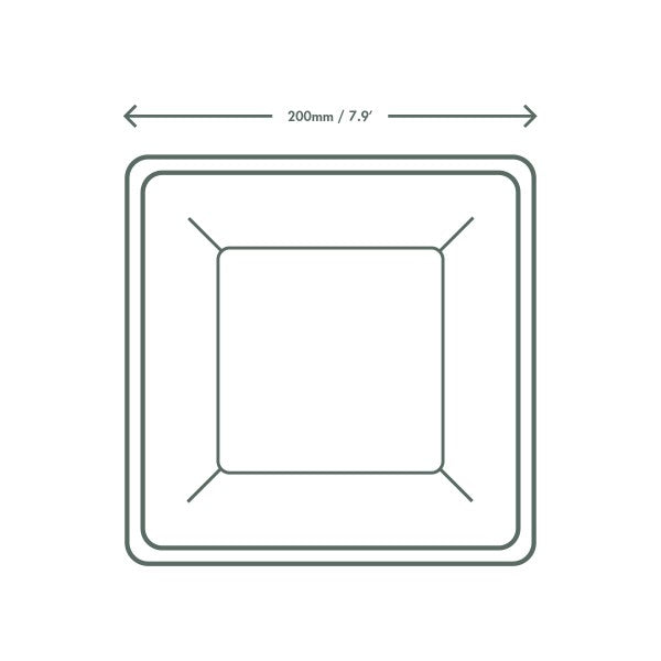 20cm (8") Compostable Square Bagasse Disposable Plates - Eco Leaf Products