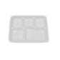 5 Compartment Disposable Plates White - Large 10" x 8" - Eco Leaf Products