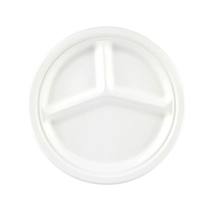 Bulk Compartmental Bagasse Disposable Plates - Eco Leaf Products